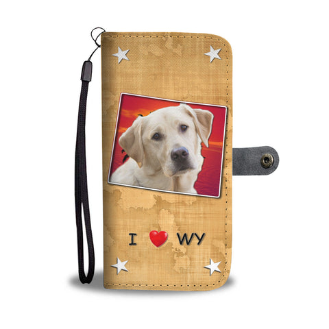 Labrador Retriever Print Wallet CaseWY State