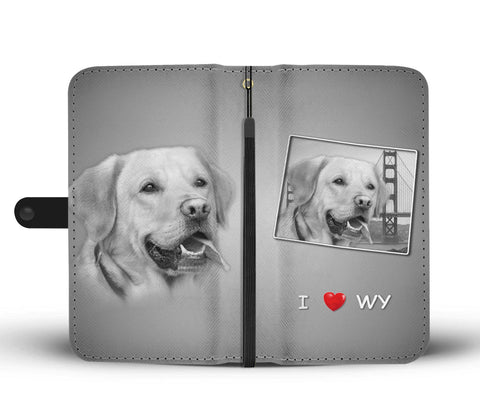 Labrador Retriever Print Wallet CaseWY State