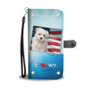 Maltese Dog Print Wallet CaseWY State