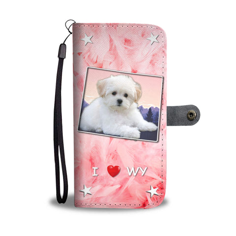 Lovely Maltese Dog Print Wallet CaseWY State