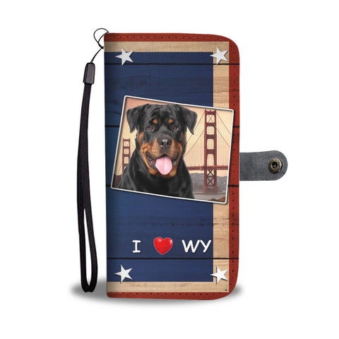 Rottweiler Dog Print Wallet CaseWY State