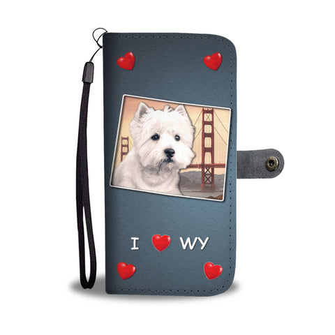 West Highland White Terrier Print Wallet CaseWY State