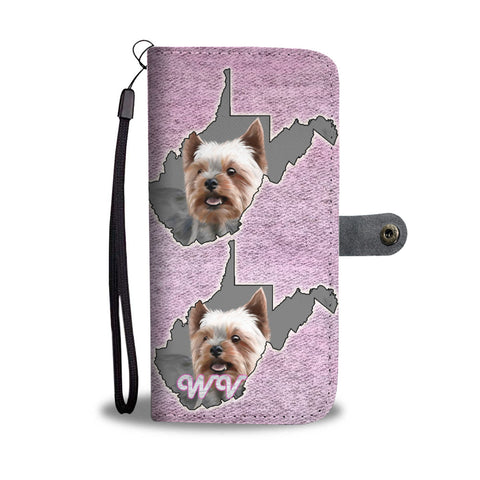 Cute Yorkie Art Print Wallet CaseWV State