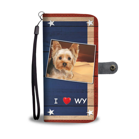 Yorkshire Terrier Print Wallet CaseWY State