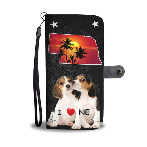 Lovely Beagle Dog Print Wallet CaseNE State