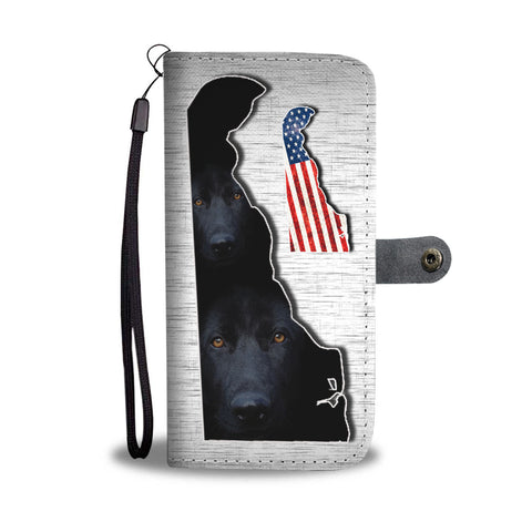 Black German Shepherd Print Wallet CaseDE State