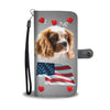 Cute Cavalier King Charles Spaniel Print Wallet CaseNE State