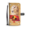 Cute Golden Retriever Print Wallet CaseNE State