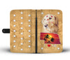 Cute Golden Retriever Print Wallet CaseNE State