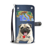 Pug Dog Print Wallet CaseNE State