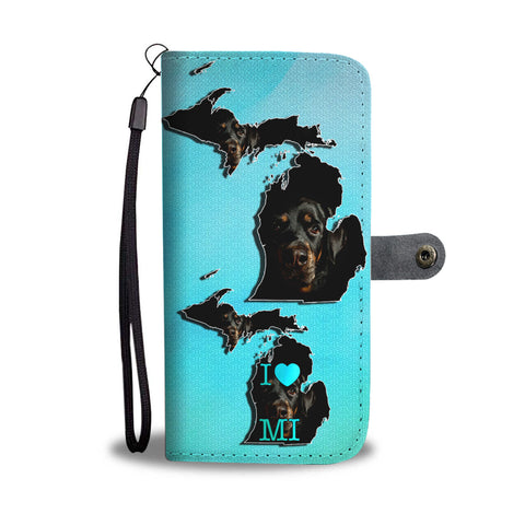 Amazing Rottweiler Dog Print Wallet CaseMI State