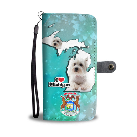 Cute West Highland White Terrier Print Wallet CaseMI State