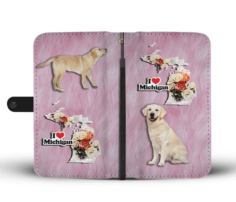 Labrador Retriever Print Wallet CaseMI State