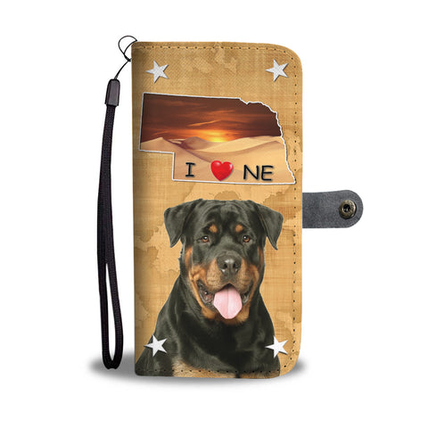 Lovely Rottweiler Dog Print Wallet CaseNE States