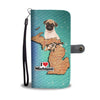 Lovely Pug Dog Print Wallet CaseMI State