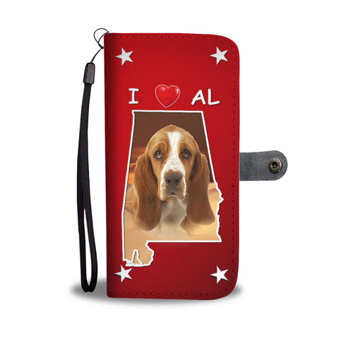 Basset Hound On Red Print Wallet CaseAL State