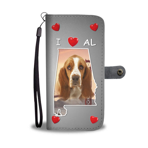 Lovely Basset Hound Print Wallet CaseAL State