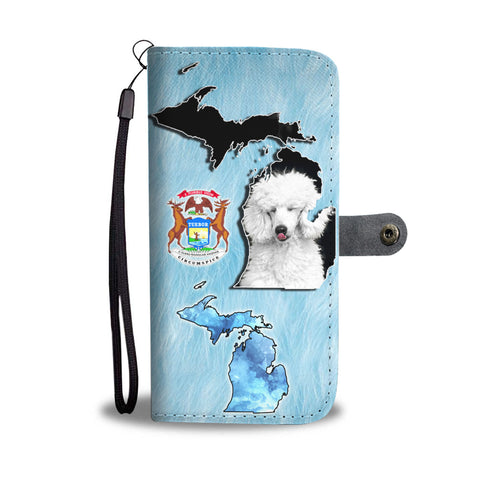 Cute Poodle Print Wallet CaseMI State