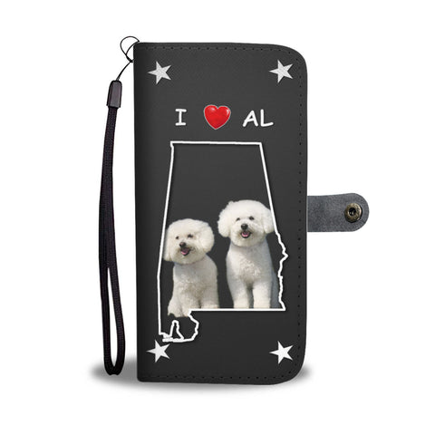 Bichon Frise On Black Print Wallet CaseAL State