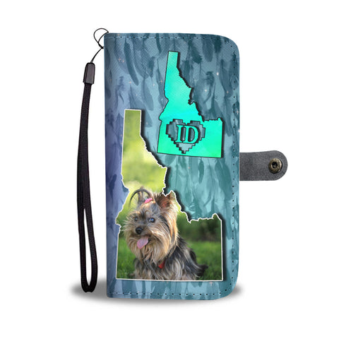 Cute Yorkshire Terrier Dog Print Wallet CaseID State