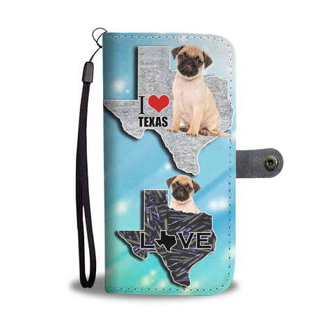 Amazing Pug Dog Print Wallet CaseTX State