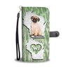 Pug Dog Print Wallet CaseWI State