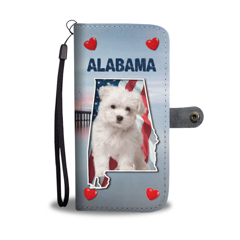 Cute Maltese Dog Print Wallet CaseAL State