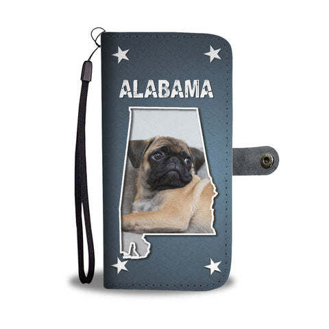 Pug Dog Print Wallet CaseAL State