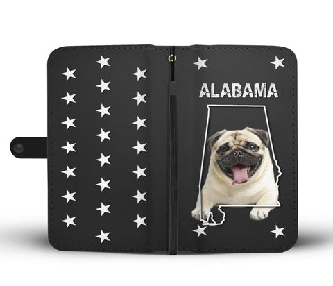 Laughing Pug Dog Wallet CaseAL State