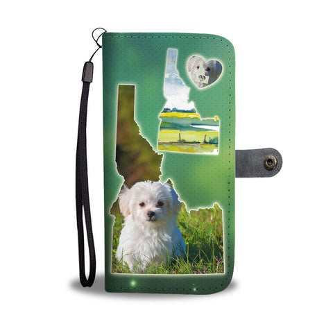 Cute Maltese Dog Print Wallet CaseID State