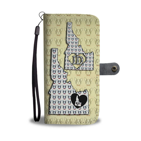 French Bulldog Pattern Print Wallet CaseID State