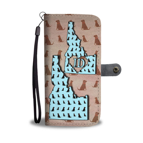 Labrador Retriever Pattern Print Wallet CaseID State