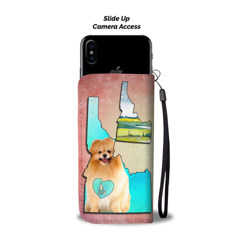 Cute Pomeranian Dog Print Wallet CaseID State