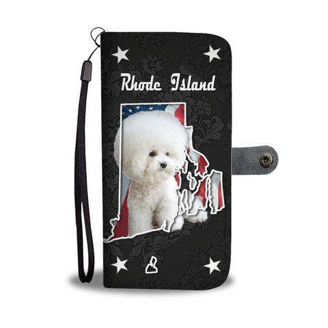 Bichon Frise On Black Print Wallet CaseRI State