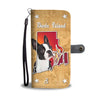 Cute Boston Terrier Print Wallet CaseRI State