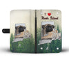 Pug Dog Print Wallet CaseRI State