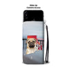 Lovely Pug Dog Print Wallet CaseRI State