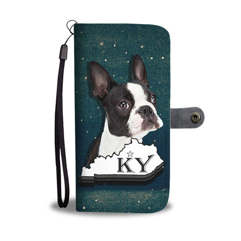 Boston Terrier 3D Print Wallet CaseKY State