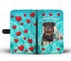 Cute Rottweiler Dog Print Wallet CaseRI States