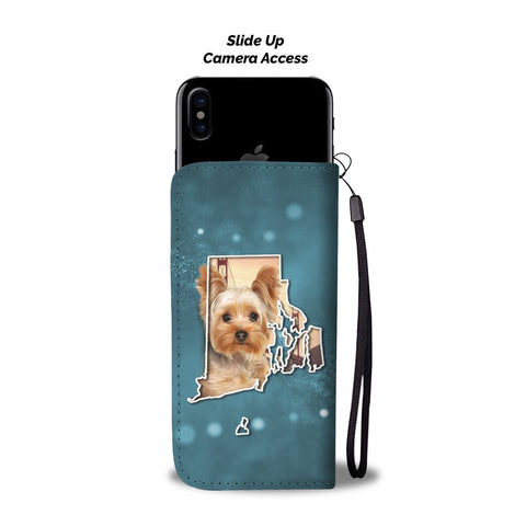 Cute Yorkie Print Wallet CaseRI State