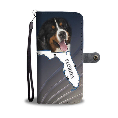 Bernese Mountain Dog Print Wallet CaseFL State