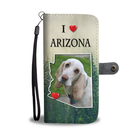 Lovely Basset Hound Print Wallet CaseAZ State