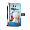 Lovely Bichon Frise Print Wallet CaseAZ State