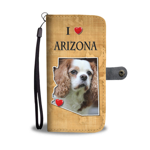 Lovely Cavalier King Charles Spaniel Print Wallet CaseAZ State