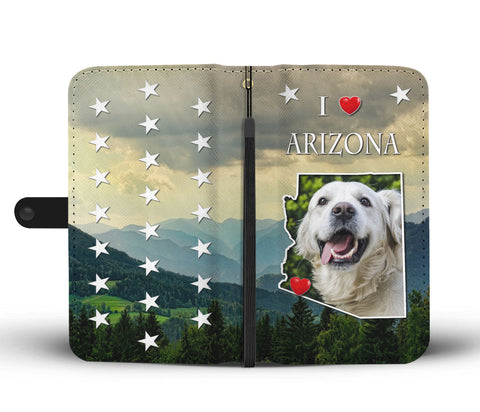 Lovely Golden Retriever Print Wallet CaseAZ States