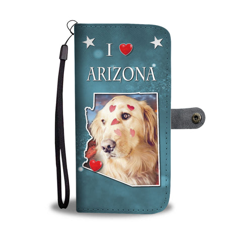 Lovely Golden Retriever Print Wallet CaseAZ States