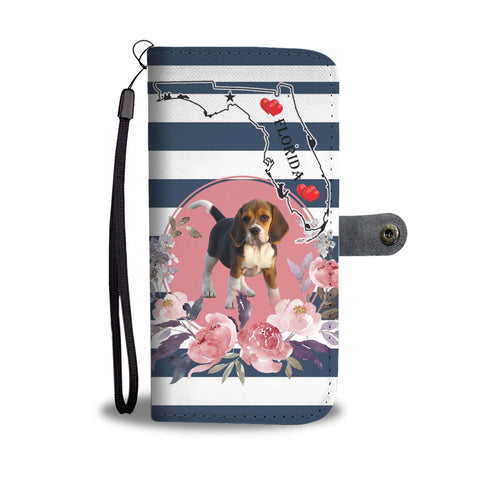 Amazing Beagle Print Wallet CaseFL State