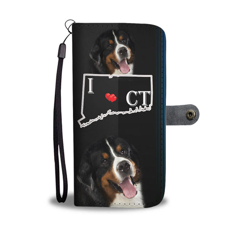 Amazing Bernese Mountain Dog Print Wallet CaseCT State