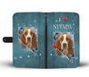 Cute Basset Hound Print Wallet CaseNV State