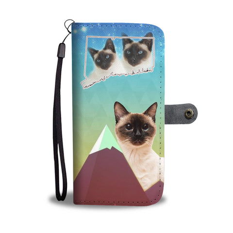 Siamese Cat Print Wallet CaseCT State